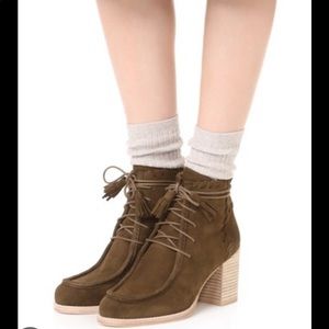 Stuart Weitzman Wallawalla suede ankle boots olive